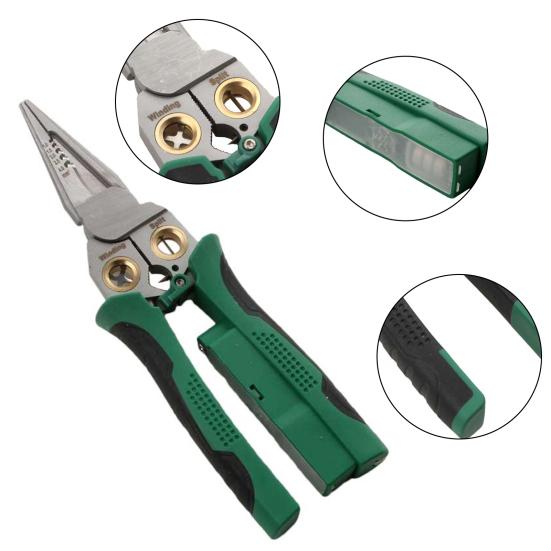 8-in-1 Wire Stripper with Voltage Tester Non-Slip Handle Ergonomic Design Multi-function Electric Wire Cutter Cable Stripping Tool