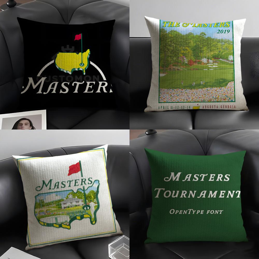 Win Honor M-Masters Golf Tournament 2 Pillow Case Natural Linen Double-Sided Printing Sofa Home Decor Cushion Cover