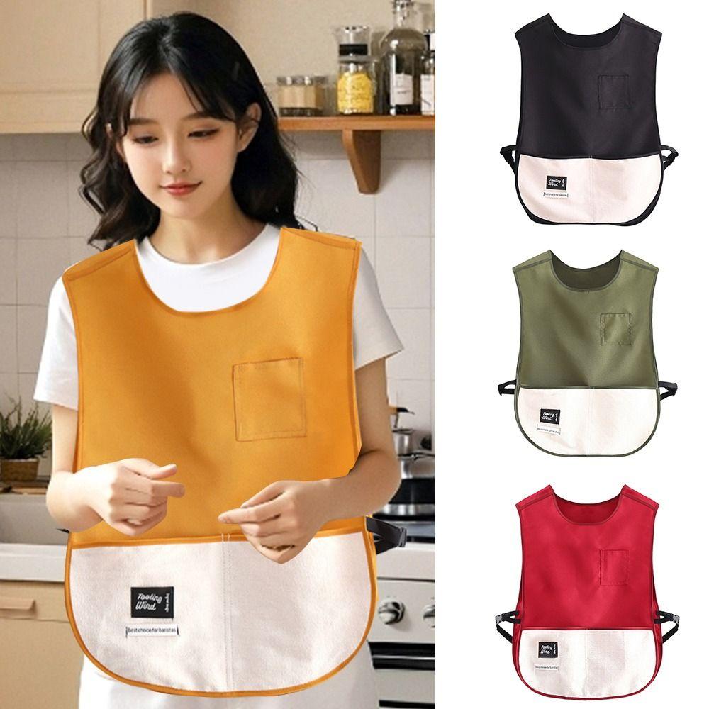 

Oil-proof Chef Apron Anti-fouling Cooking Smock High Quality Kitchen Vest Apron for Home Kitchen червоний