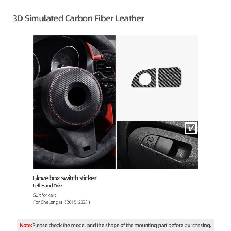 For Dodge Challenger 2015-2023 Made of Alcantara Car Glove Boxes Switch Styling Trim Stickers Tuning Decor Interior Accessories U888