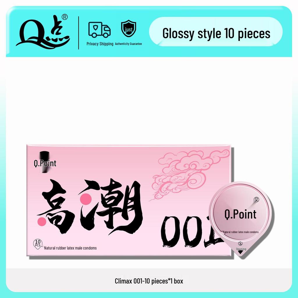 Q Point Ultra-Thin Lubricated Condoms - 10 Count Moisturizing & Safe for Adult Family Planning