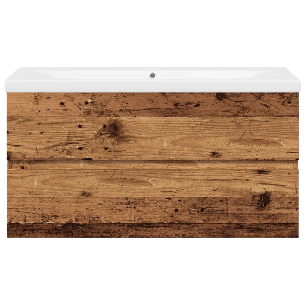 Vidaxl Szafka Z Umywalką, Stare Drewno, 91X39,5X49 Cm