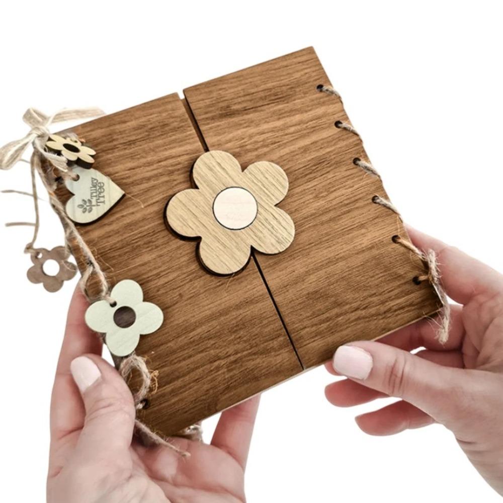 Funny Flower Wooden Greeting Card Romantic Floral Birthday Card  Thanksgiving Days
