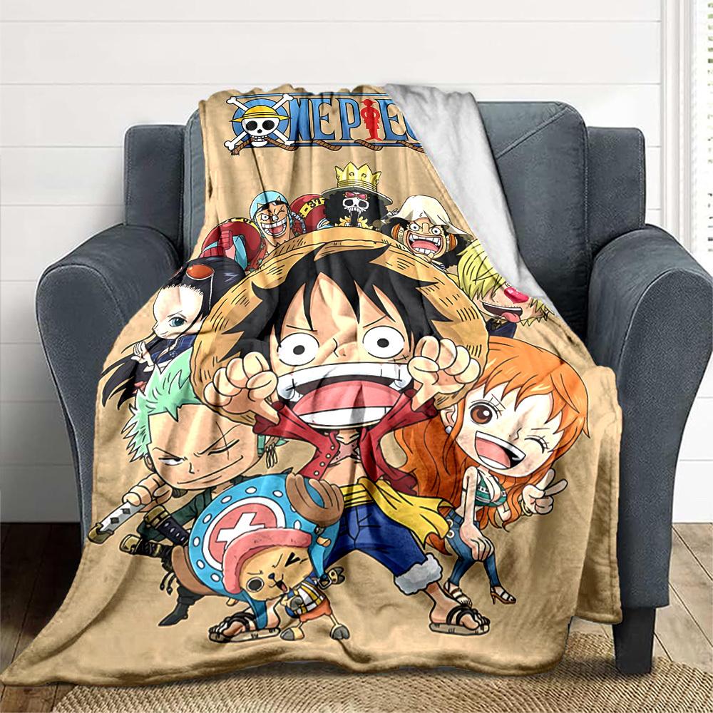 1pc ONE PIECE Flannel Blanket, Soft Skin Friendly with Digital Printing, Various Sizes Available for Family, Friends, Birthday