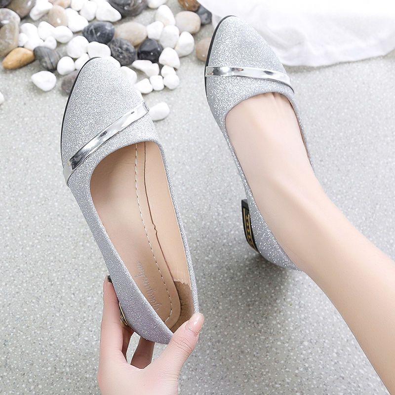 Ladies Pumps Pointed Toe Low Heel Elegant Leather Casual Purple Women's Shoes Vacation Fashion Summer 2025 Wholesale Beau Today