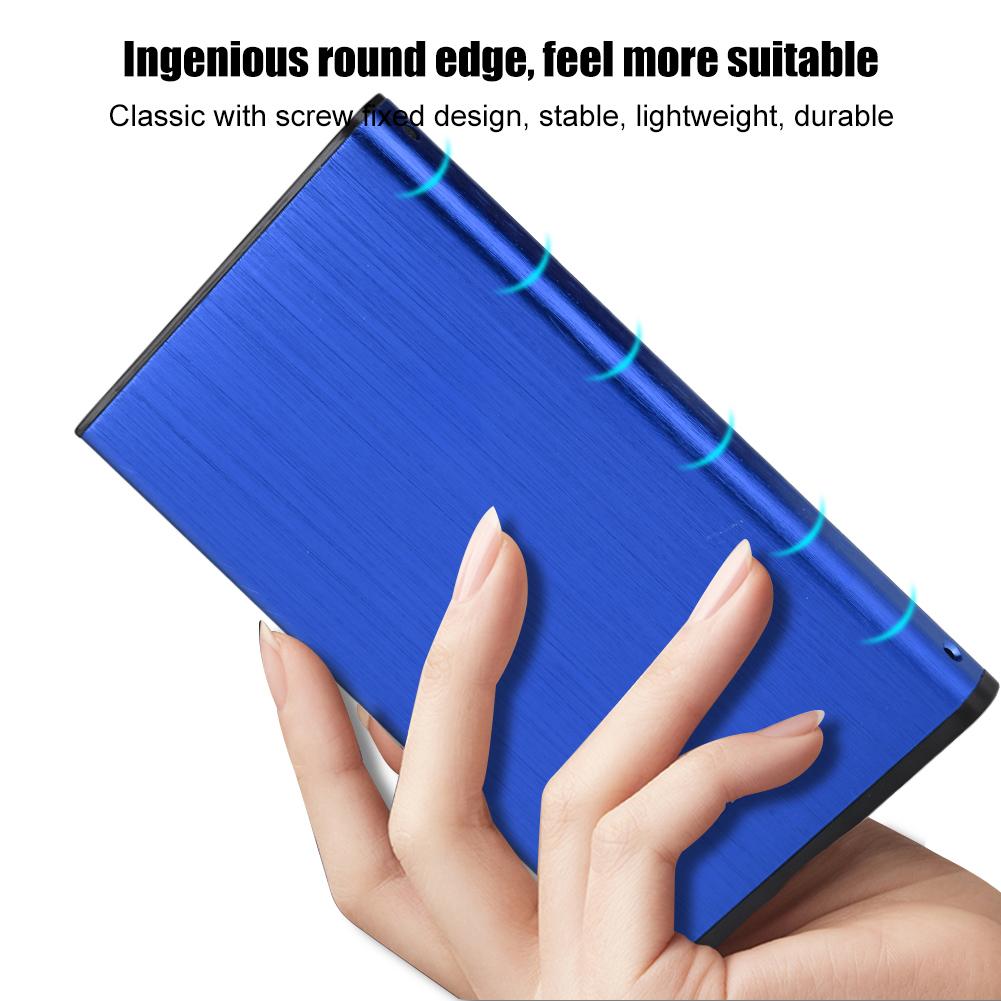 2.5inch USB2.0 Notebook External Mobile Hard Disk Case Box Aluminum Alloy Brushed Fit for 2TB HDD SSDBlue  (Not Inclube