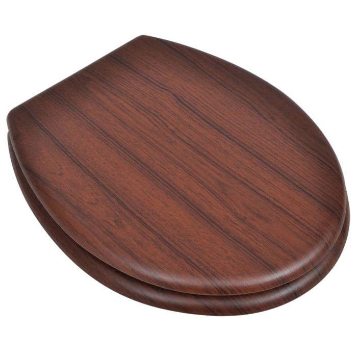 VidaXL Toilet Seat with Lid MDF Simple Design Brown