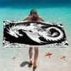 Gothic White Dragon Beach Towel Patterned Sunscreen And Windproof Suitable For Swimming Pool Camping Travel Blanket