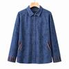Yalu Women's Floral Embroidered Cotton Denim-Look Shirt