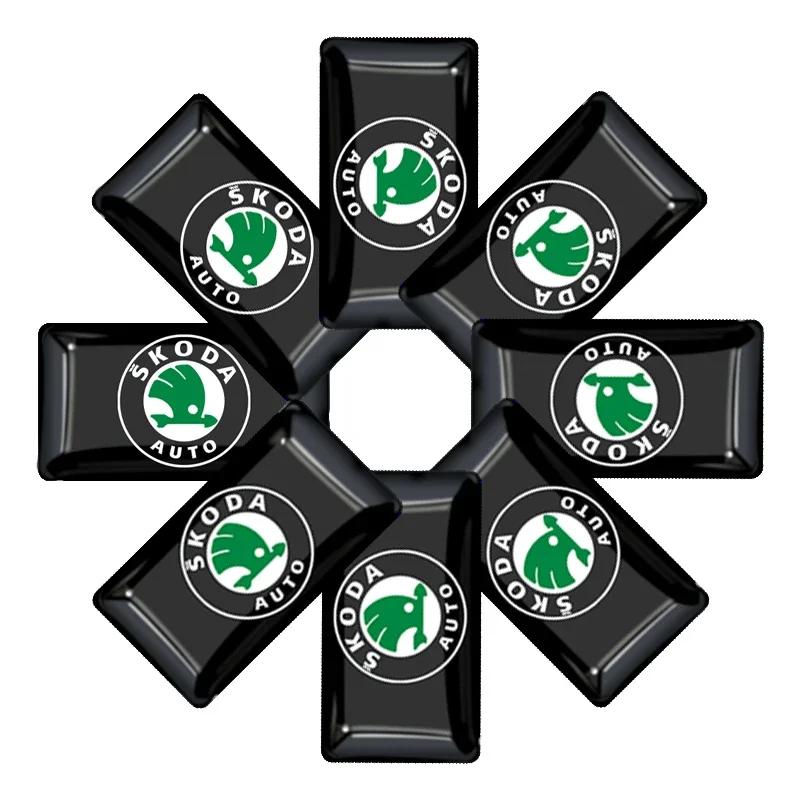 

Автомобильная наклейка 2025 Новая 10 шт. Наклейка с логотипом на центр руля, крыло, окно автомобиля для Skoda Octavia Fabia Rapid Yeti Superb чёрный