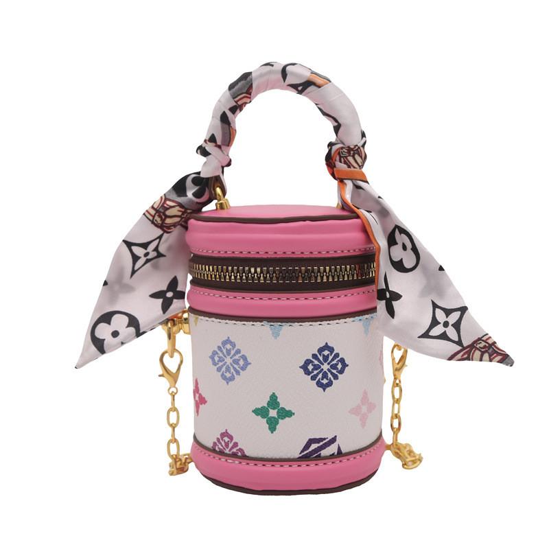 Printed Shape Cylindrical Single Shoulder Crossbody Bag For School Play And