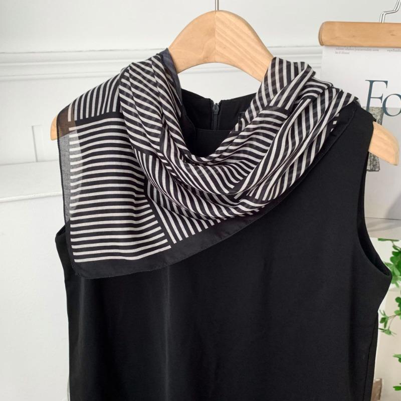 Cashew flower silk scarf new simple printing headscarf decorative scarf scarf small shawl triangular scarf tied waist