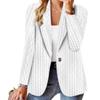 Women Fashion Solid Color One Button Long Sleeve Blazer Coat For Office
