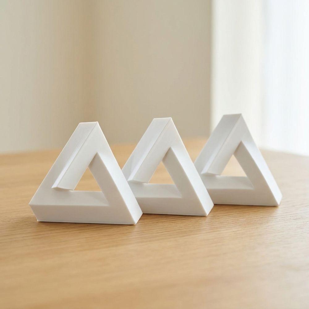 Minimal White Impossible Triangle Ornament Triangle Optical Paradox Craft Decor Novelty Gift