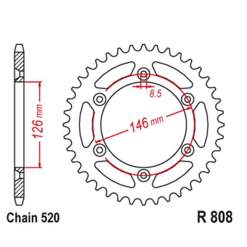 For Kawasaki KLX400 KLX400SR 520 Motorcycle Rear Sprocket Gear