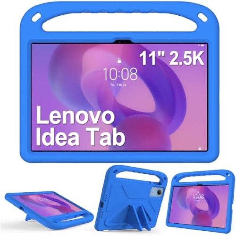 Custodia XunyLyee per Bambini per Lenovo Idea Tab da 11 Pollici (TB336ZU / TB336FU) Tablet 2025, Custodia Protettiva Blu con Manico Antiurto in Eva pe
