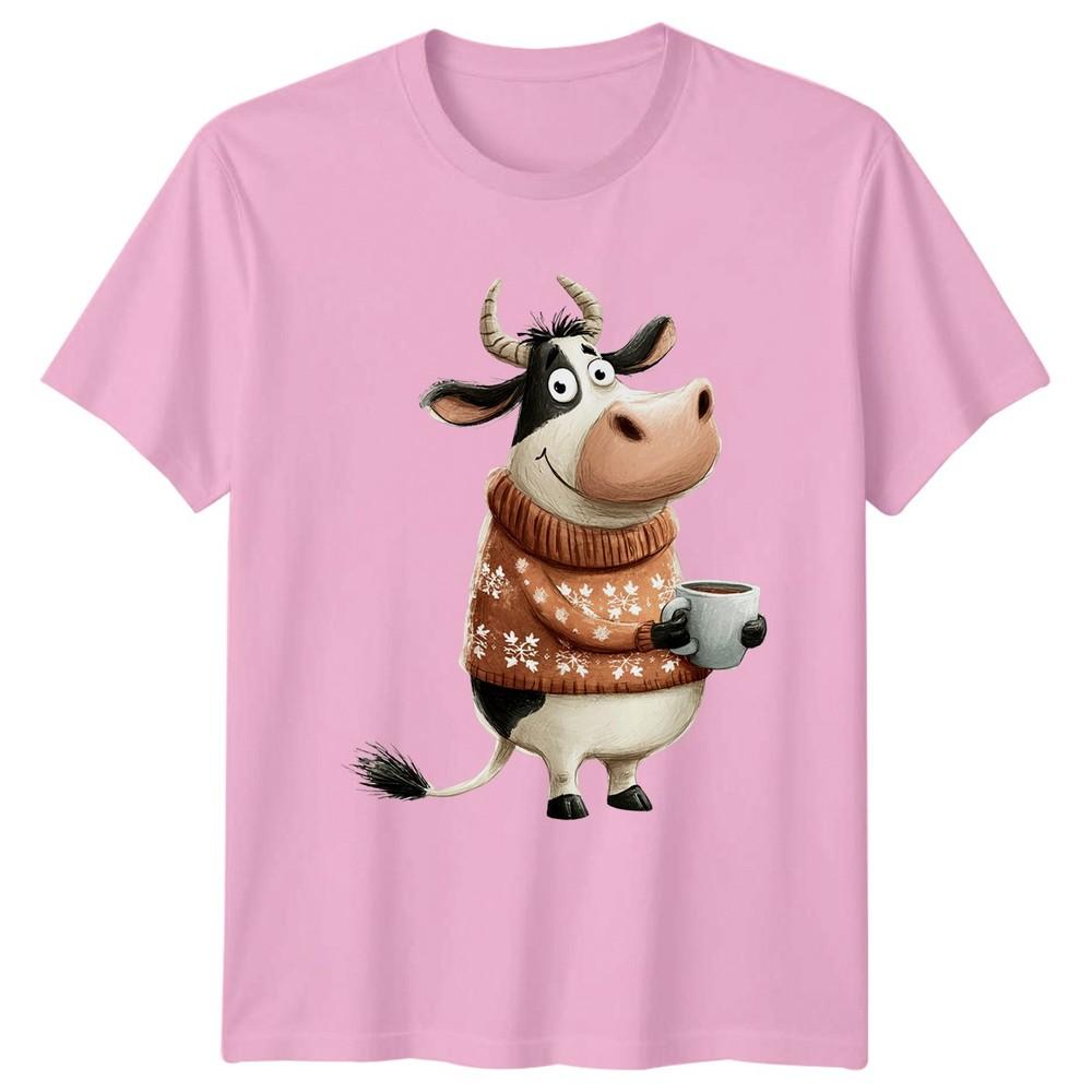 Cow Christmas Holidays Unisexs TShirt Unisexs Tee Graphic Unisex Top Cozy Winter