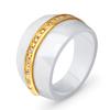 New Fashion Luxury Round Gem Stone Cubic Zirconia Ceramic Ring Statement Rings For Women Jewelry