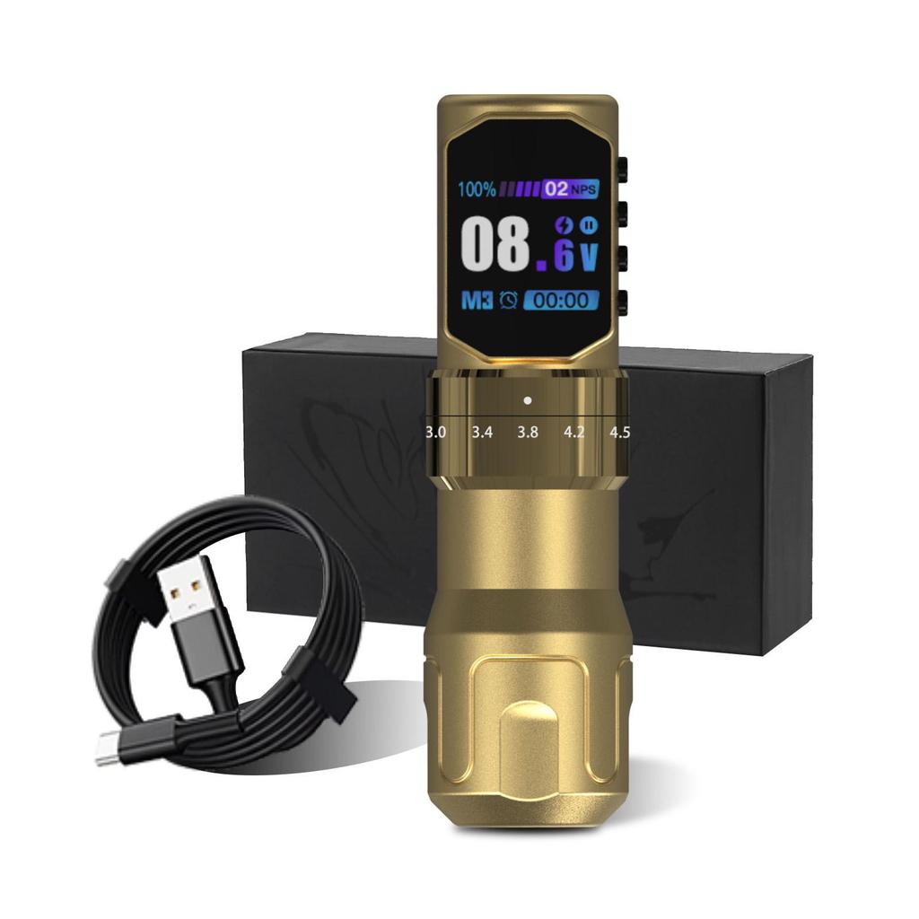 Wireless Adjustable Stroke Tattoo Pen with Color Screen, 2000mAh Capacity