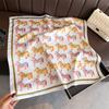 New Modern Polka Dot Printed Silk Scarf Square Scarf High-end Shawl Sunscreen Neck Small Square Scarf Headscarf Women's Scarf
