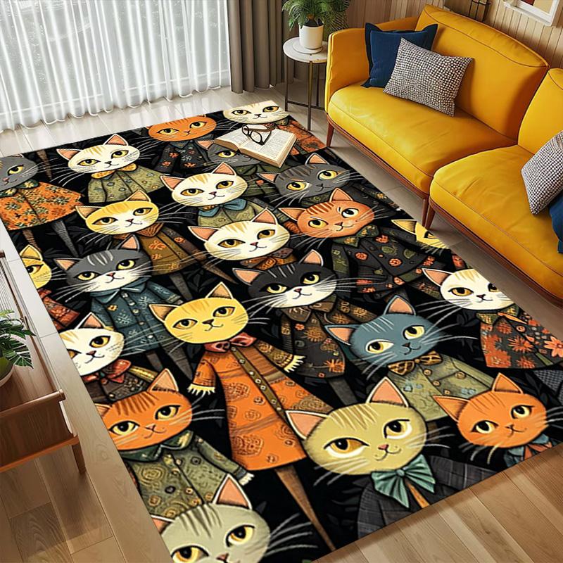 Cat Parade Living Room Nonslip Area Rug Soft Carpet For Bedroom Game Playroom Sofa Office Home Decor Doormat Christmas Gift C926628