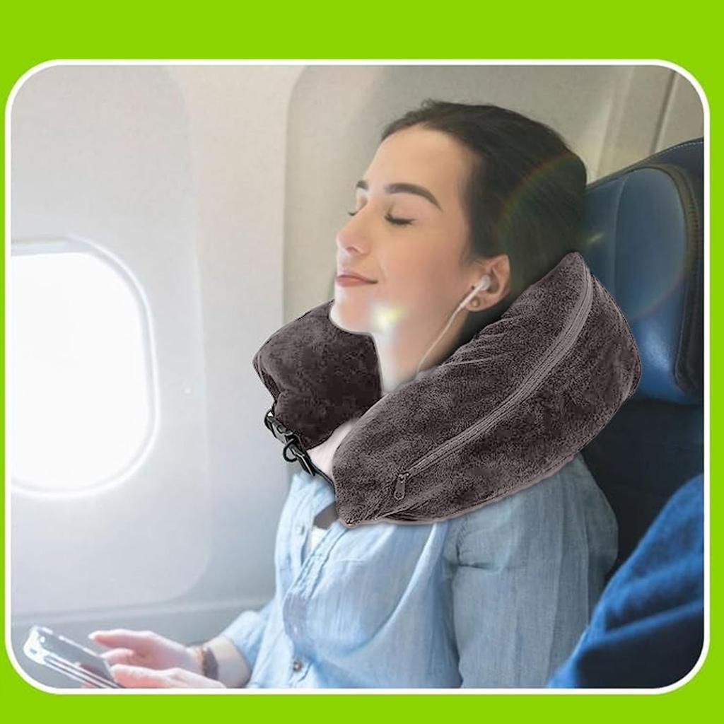 Stuffable Travel Pillow Multifunctional Portable Clothes Storage Fillable Neck Pillow for Extra Luggage
