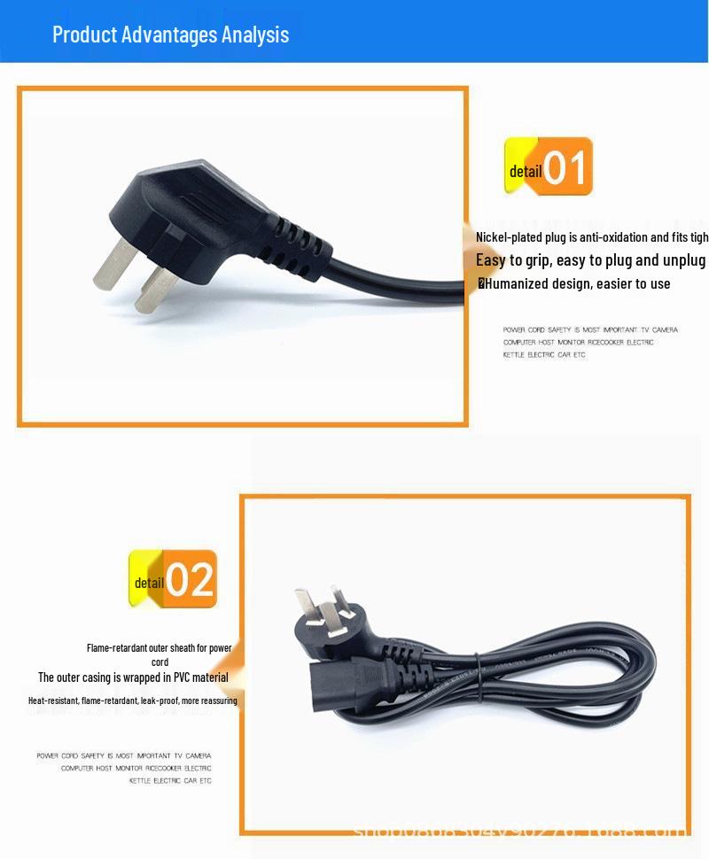 25-Pack US Standard C13 AC Power Cords for Computers, Monitors, Projectors, and Appliances