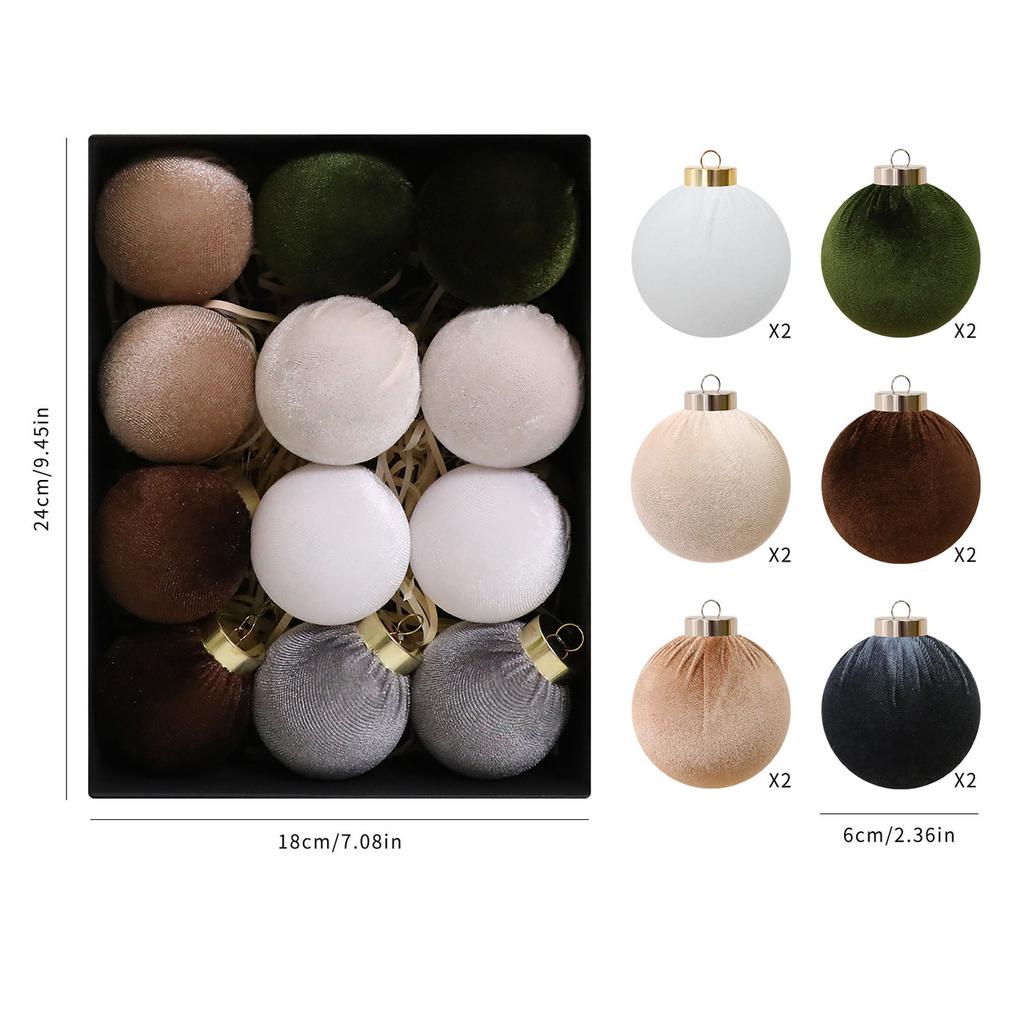 6cm*6cm Christmas Velvet Christmas Balls, Christmas Tree Decorations, Window Displays