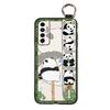 Fashion Design Cute Phone Case For Tecno Camon17P Phone Holder Cartoon Back Cover Shockproof Panda Silicone Ring Lanyard