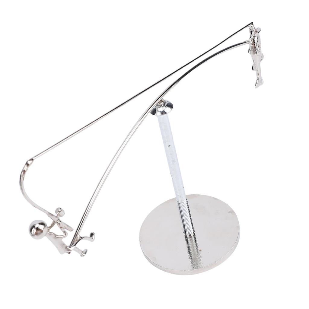 Fisherman Balancing Sculpture Modern   Metal Fishing Statue for   Decor Art Ornament