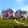 Set of 4 Miniature for Railway Diorama Moss DIY Exterior Multicolored Resin Houses, Western-style Mansions, Dioramas, Models, Making, Terrariums,
