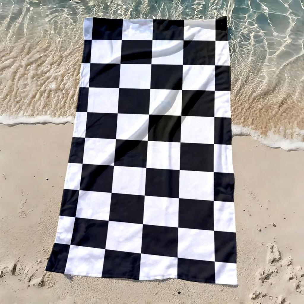 Checkered Grid Oversized Beach Towel Patterned Sunscreen And Windproof Suitable For Swimming Pool Camping Travel Blanket