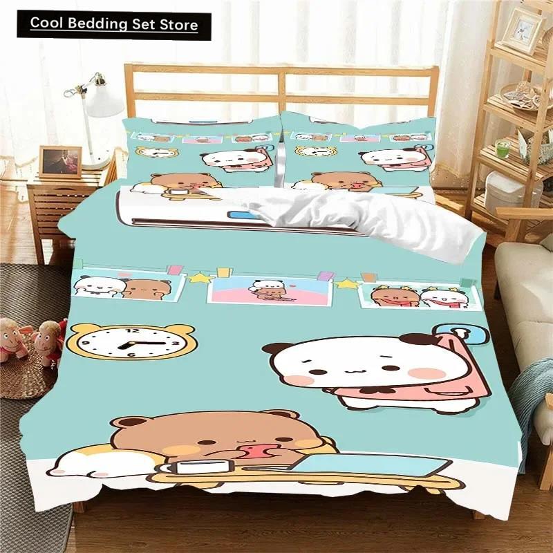 Kawaii Bubu and Dudu 3D Printing Anime Bedding Set Duvet Cover Comforter Bed Single Twin Full King Queen Size Bedding Set Kids