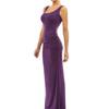 ¿Vestido largo de verano sin mangas con escote redondo y abertura lateral de color liso para mujer?Vestido Largo Fruncido