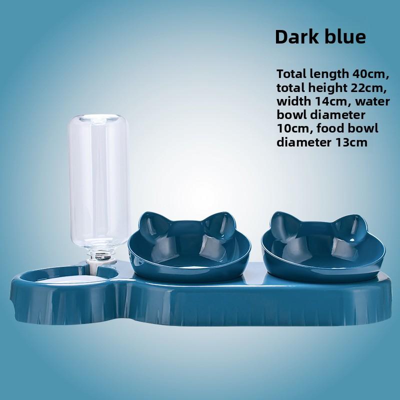 

Миска для кошек, Двойная миска, Миска для собак, Наклонный край, Автоматическая поилка и миска для корма, Миска для кошачьего корма и собачьего корма с защитой от опрокидывания чёрный