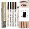 4 Color Superfine Four Heads Long-lasting Waterproof Sweat-proof Water-based Liquid Eyebrow Pencil