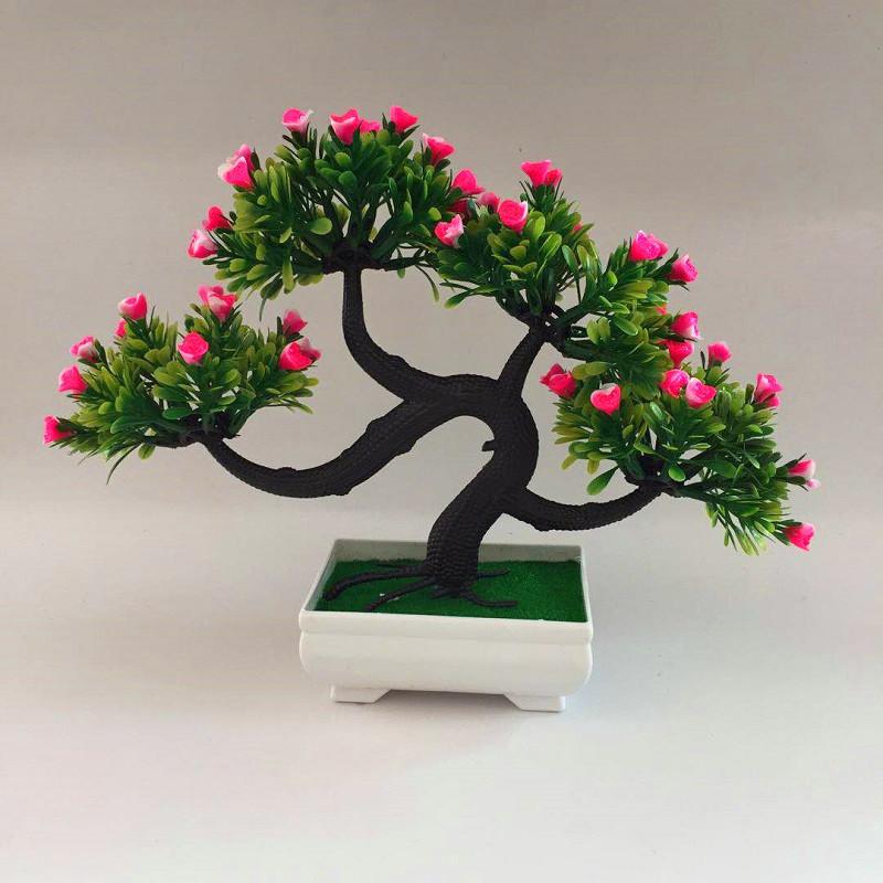 Artificial Rose Plant Pot With Plastic Construction For Home Decor And Gift Ideas