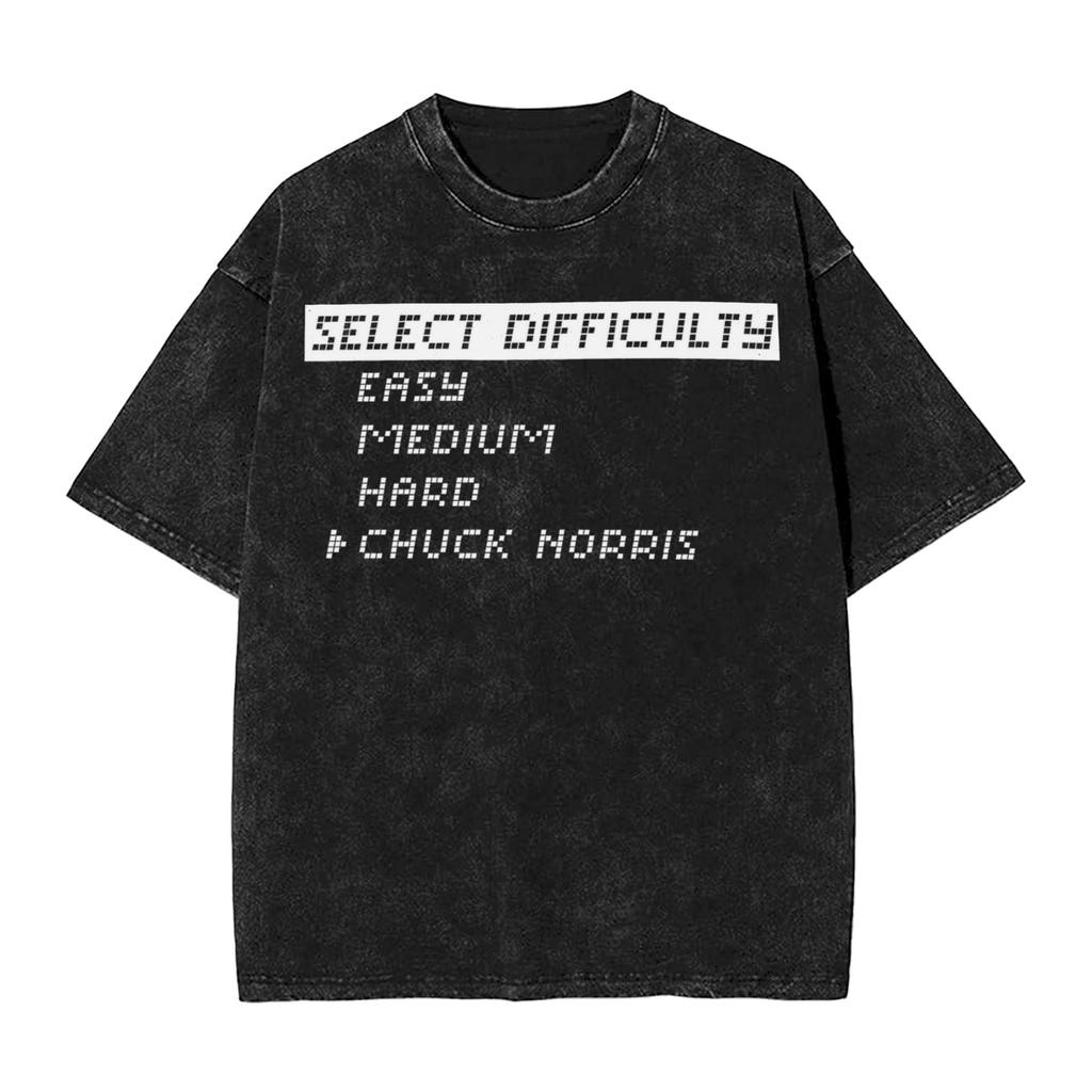 T-shirt Lavate Il Più Grande di Tutti i Tempi Chuck Norris Hip Hop T-shirt Retrò Harajuku Streetwear Top in Cotone Top Magliette per Unisex Donna