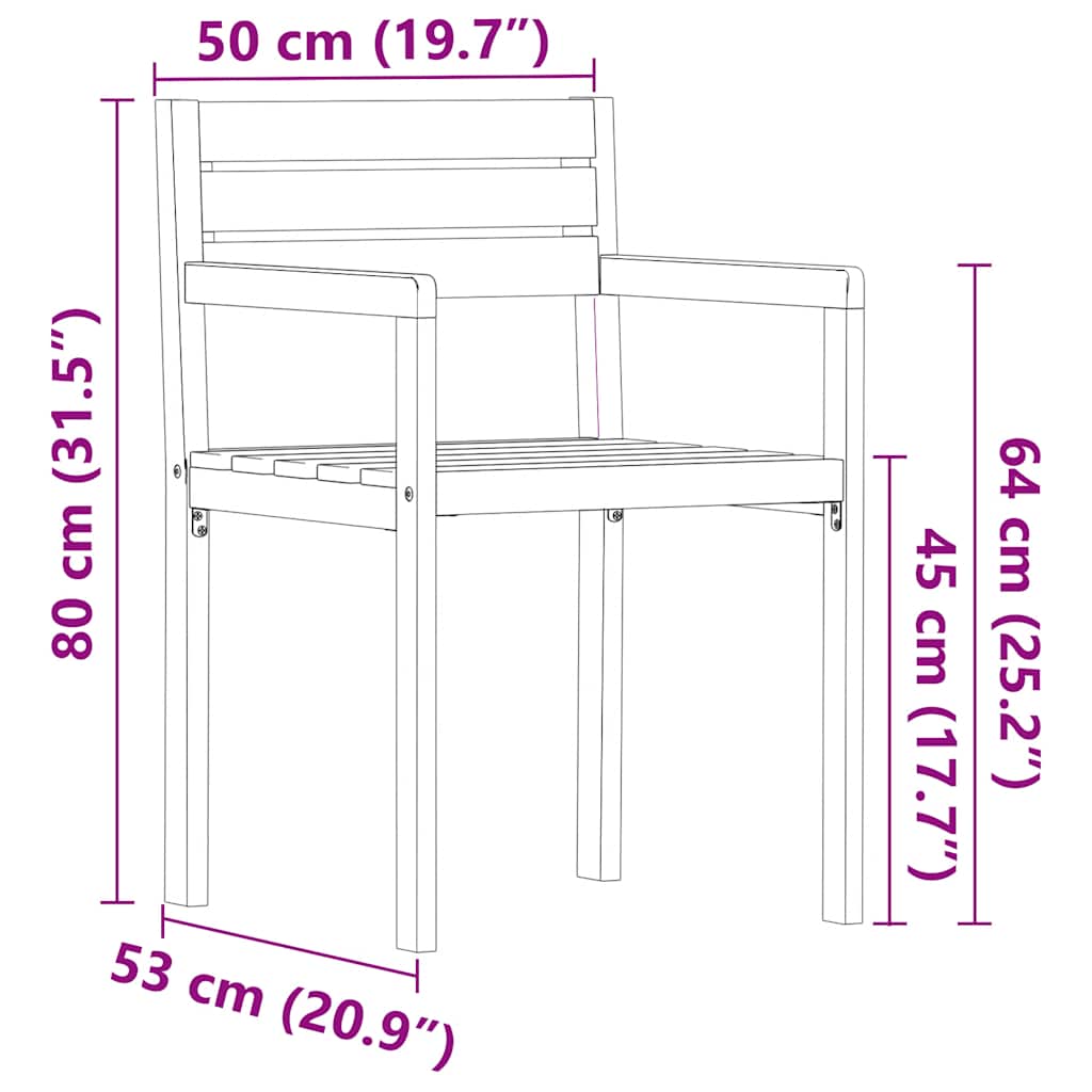 7 Piece Outdoor Dining Set Made of Solid Acacia Wood