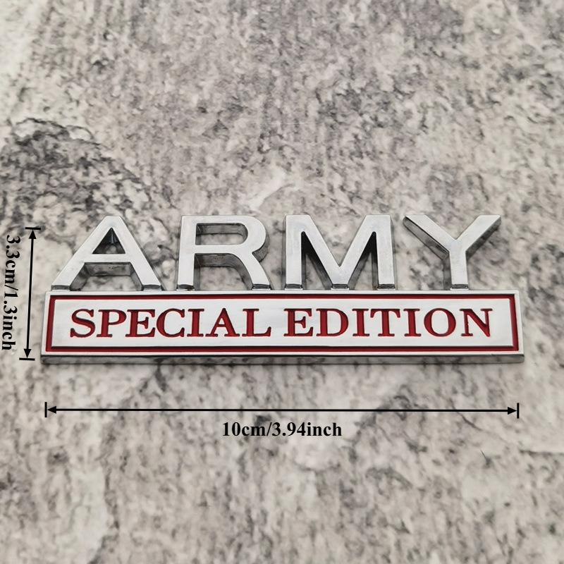 

High-quality Modification Metal 3D Stereoscopic Car Stickers ARMY EDITION Letters Decoration Scratches Cover Car Accessories