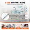 Commode Chair, Bedside Commode with Drop-Down Arms and Detachable Backrest, 5-Level Adjustable Height, 7L Removable Bucket, Easy to Assemble, 1000LBS