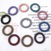 1PC Women Matt Colors Glow In Dark Cloth Telephone Wire Rubber Bands Stretchy Colors Non-mark Spiral Coil Ropes Solid Hair Ties