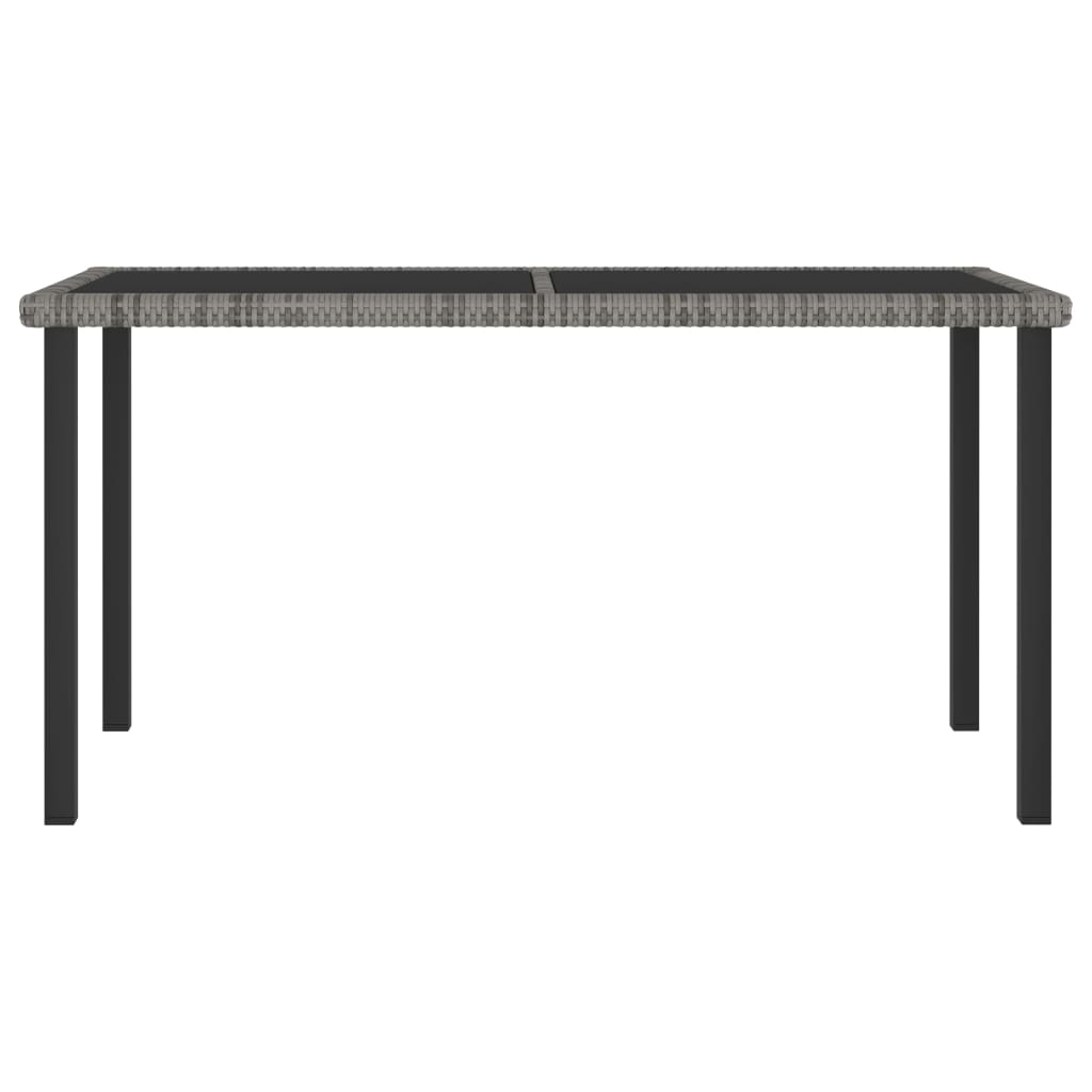 Garden Dining Table Gray 140 x 70 x 73 cm Poly Rattan