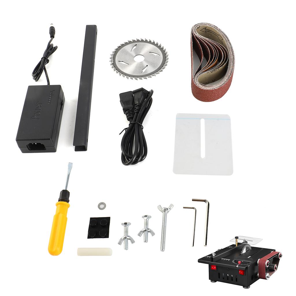 200W Dairesel Tezgah Testeresi Mini Tezgah Testeresi ve Bant Zımpara Değişken Hızlı 30mm Kesme Derinliği Ahşap Plastik Taş Metal Bıçak İçin
