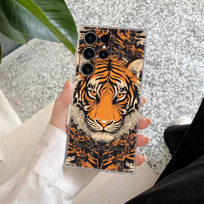 The Wolf Lion Cat Clear Case For Samsung Galaxy S26 S25 S24 S23 Ultra S20 S21 FE S22 Plus S26 Ultra S25FE 5G Soft Phone Cover