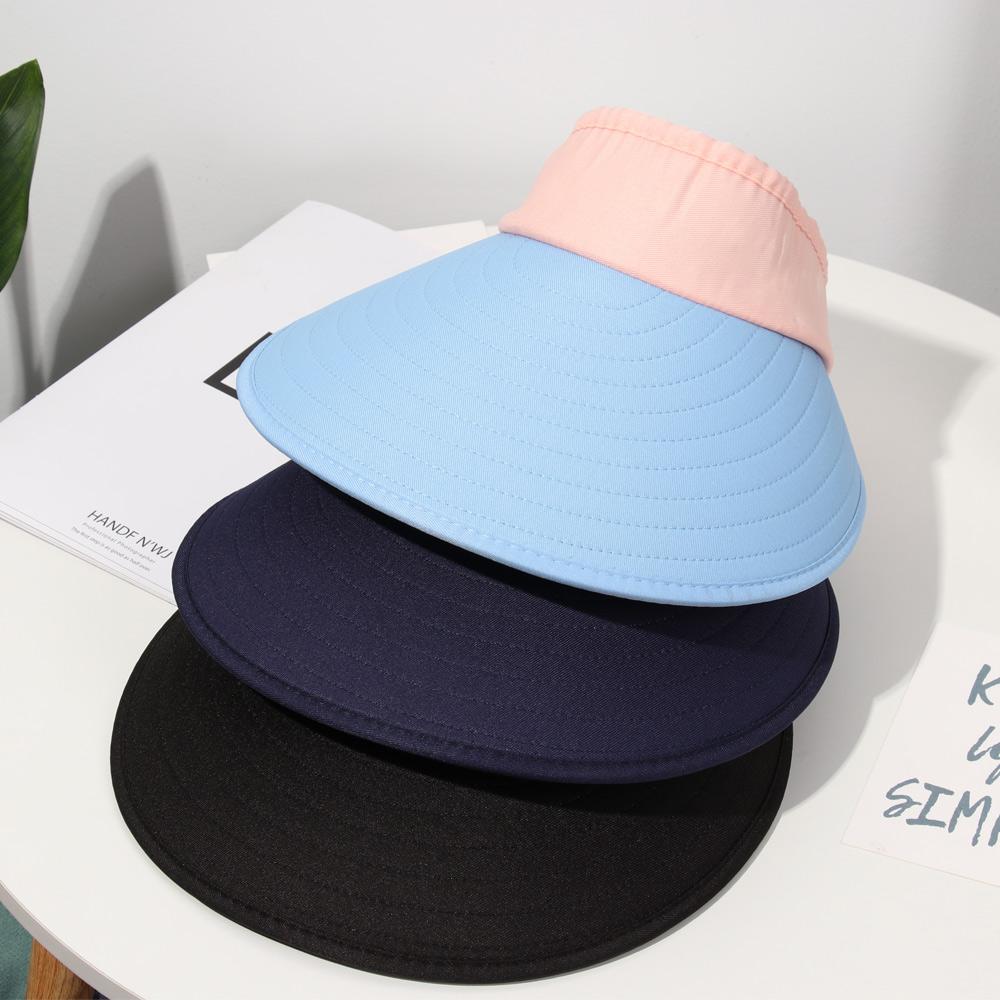 Summer Wide Brim Sun Visor Hat Adjustable UV Protection Golf Hat Portable Lightweight Sports Cap Casual Beach Cap for Women Men