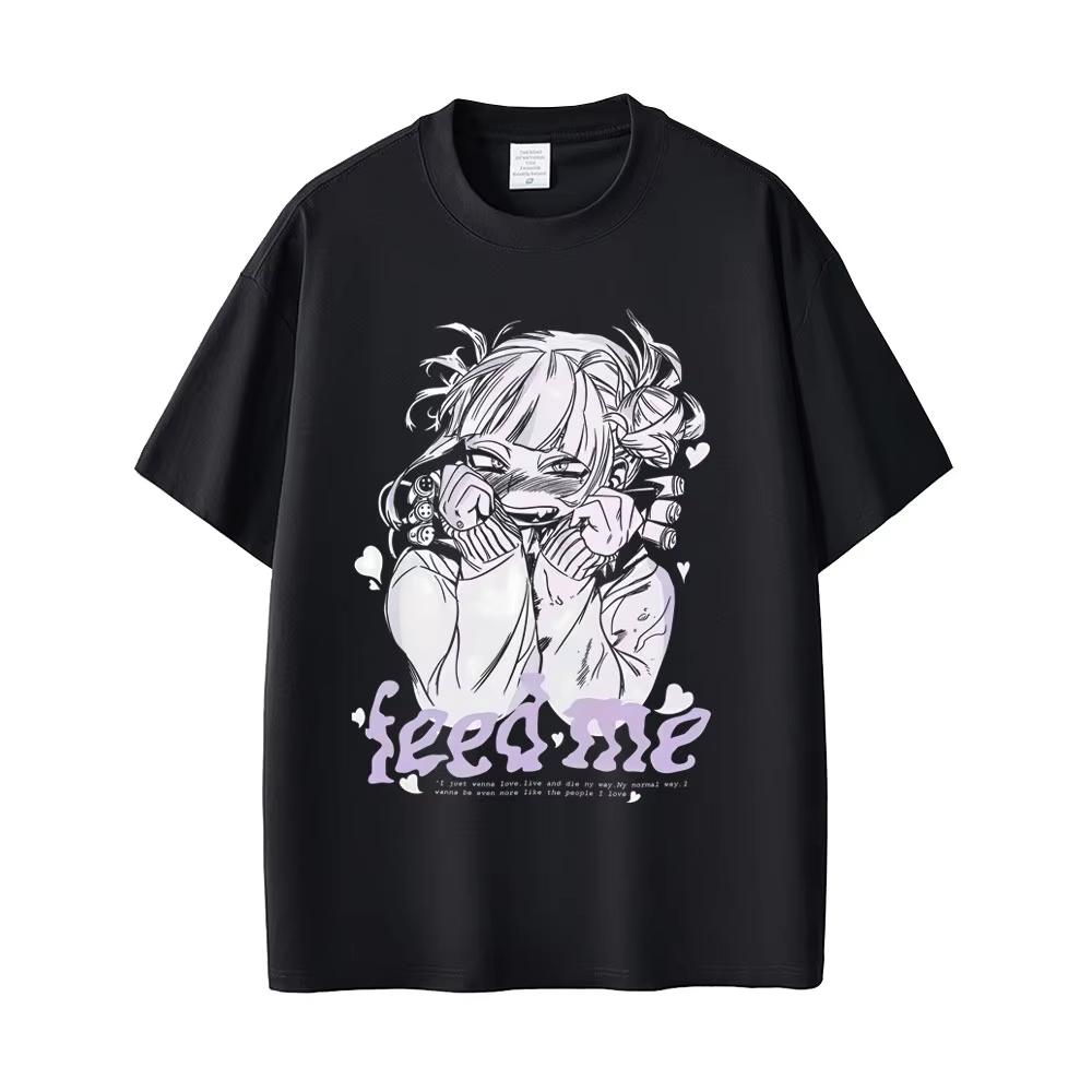 

Anime My Hero Academia Tshirt Cute Sexy Toga Himiko Graphic Tshirts Unisex Women Cartoon Unisexga pure cotton Short Sleeve T Shirts L