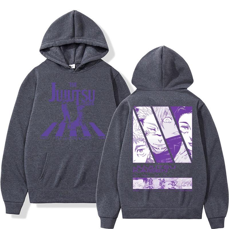 Japanese Anime Jujutsu Kaisen Graphic Hoodies Men Women Vintage Harajuku Tracksuit Oversized Fleece Casual Sweatshirt Streetwear