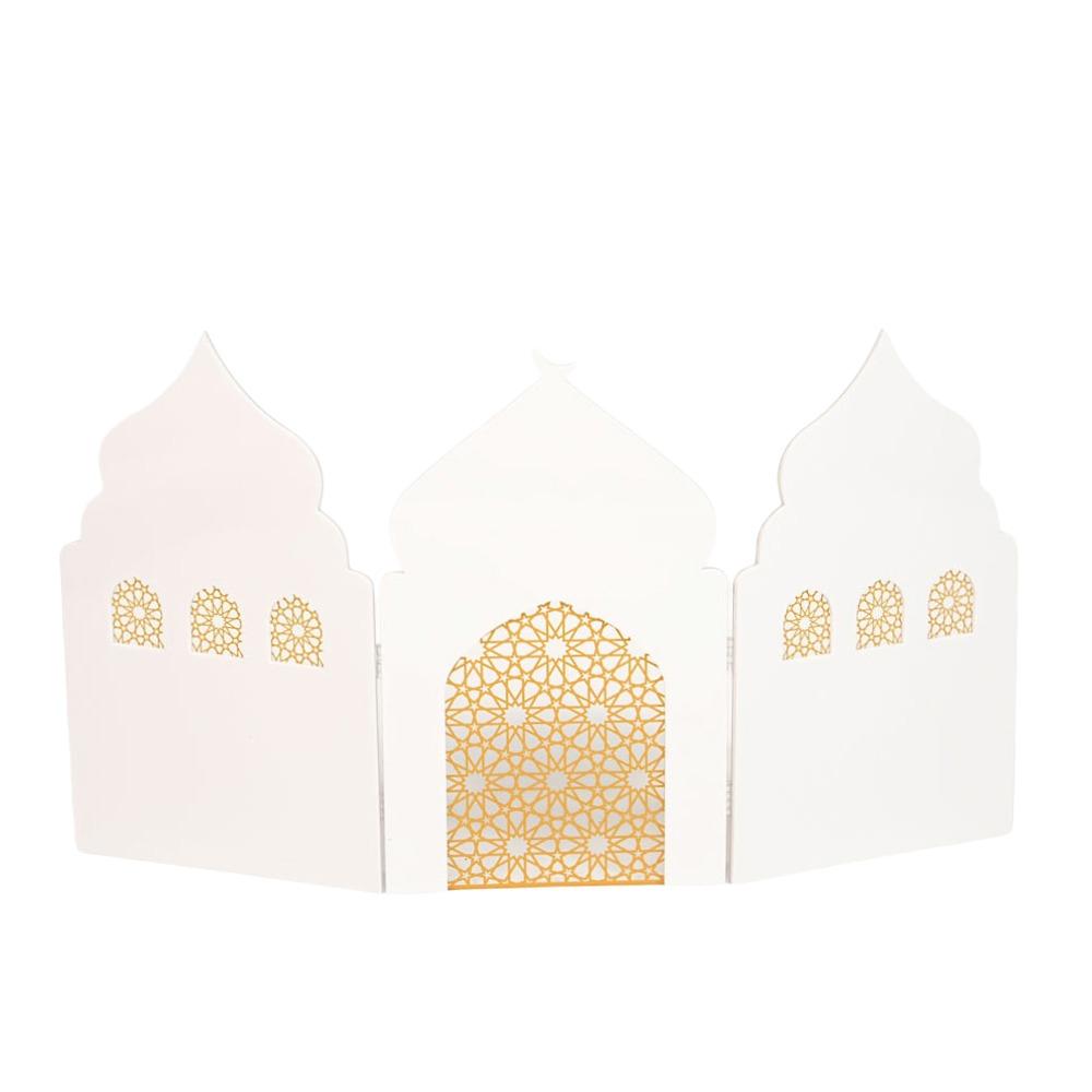 Multicolor Ramadan Ornament Folding Screen Acrylic Three-dimensional Eid Mubarak Desktop Screen Hollow Out Castle