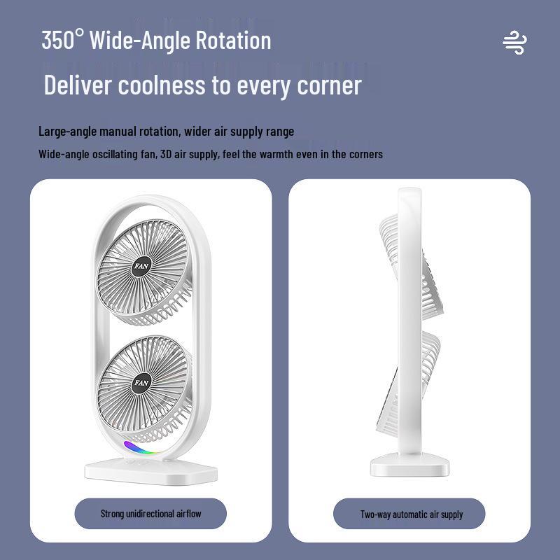 Portable USB Rechargeable Fan with Light for Outdoor Camping and Indoor Use